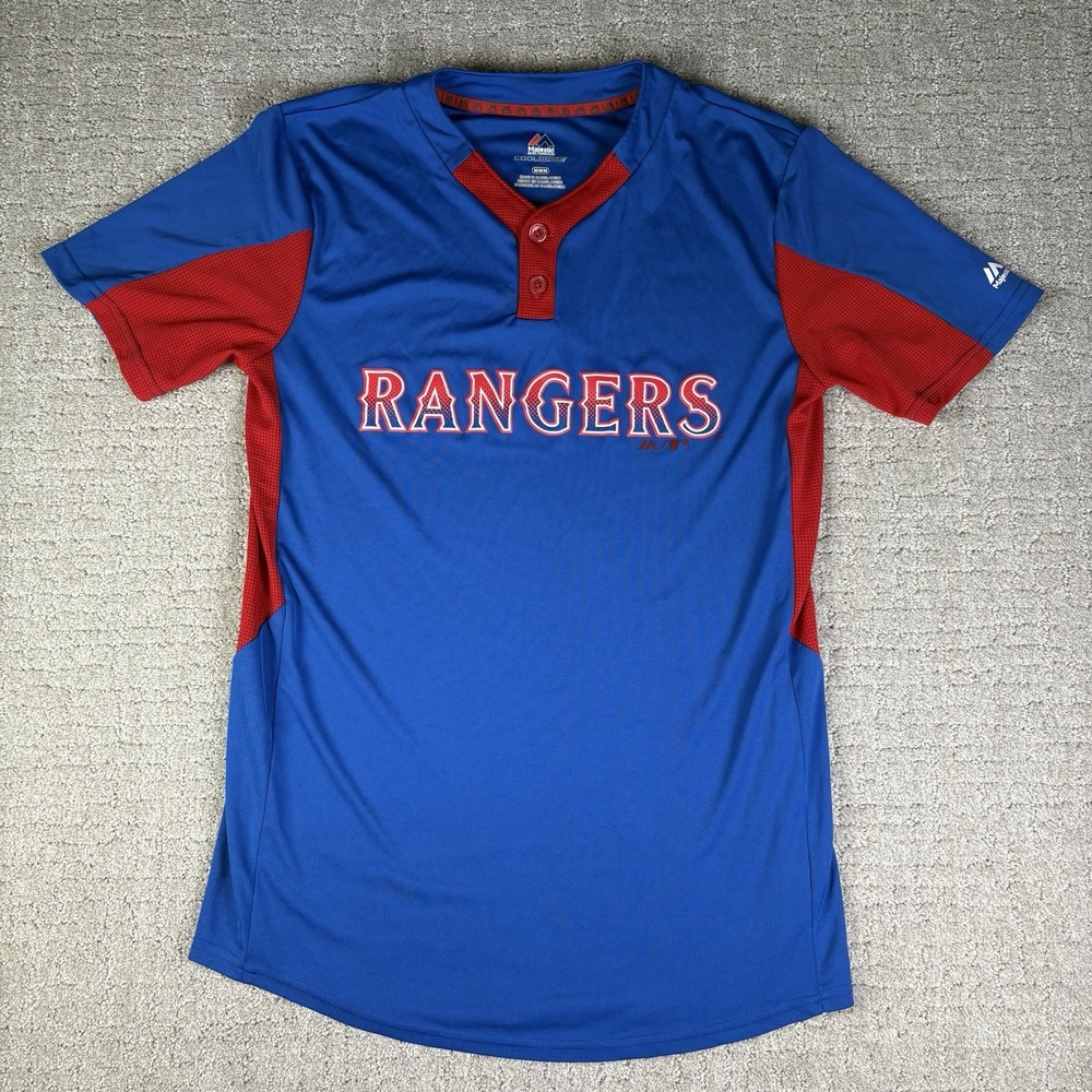 Texas Rangers MLB Majestic Cool Base Pullover Batting Baseball Jersey Men's M